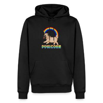 carlin pugicorn unciorn - Sweat à capuche Premium bio Homme - noir - Devant - Nico (187cm)