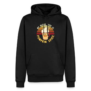 My Blood Type is Pumpkin - Men’s Premium Organic Hoodie - black - Front - Nico (187cm)