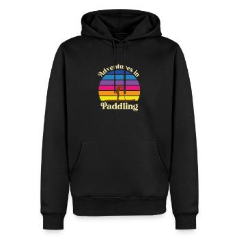 Aventures en Pagayage - SUP - Paddleboard - Sweat à capuche Premium bio Homme - noir - Devant - Nico (187cm)