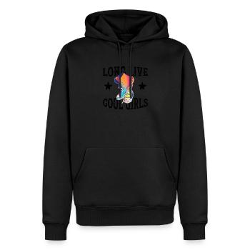 Long Live Cool Girls - Men’s Premium Organic Hoodie - black - Front - Nico (187cm)