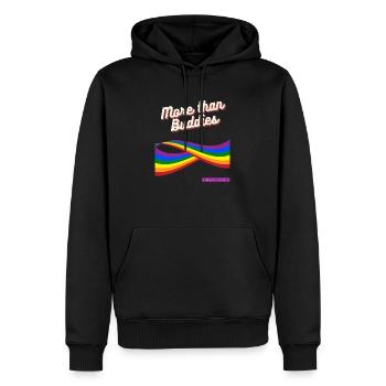 Mehr als Buddies - Männer Premium Bio Hoodie - Schwarz - Vorne - Nico (187cm)
