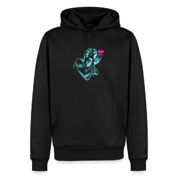 Social Sculpture - Men’s Premium Organic Hoodie - black - Front - Nico (187cm)