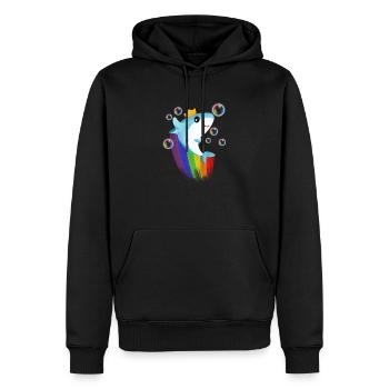 Rainbow Shark - Men’s Premium Organic Hoodie - black - Front - Nico (187cm)