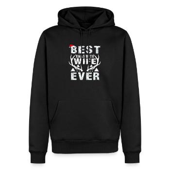 Bestes Weihnachten mit Ehefrau aller Zeiten - Männer Premium Bio Hoodie - Schwarz - Vorne - Nico (187cm)