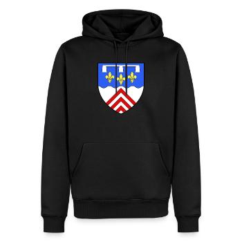 Blason lys département français Eure et Loir - Sweat à capuche Premium bio Homme - noir - Devant - Nico (187cm)