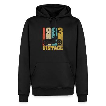 1983 Jahrgang Geburtstag Biker Motorrad Geschenk - Männer Premium Bio Hoodie - Schwarz - Vorne - Nico (187cm)