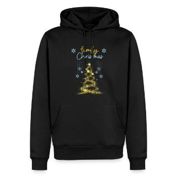 family christmas - Sweat à capuche Premium bio Homme - noir - Devant - Nico (187cm)