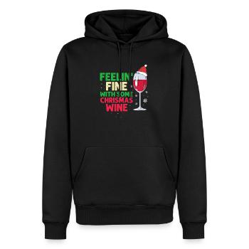 Feelin' Fine With Some Christmas Wine Retro Funny - Männer Premium Bio Hoodie - Schwarz - Vorne - Nico (187cm)