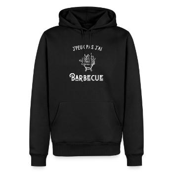 je peux pas j'ai barbecue - Sweat à capuche Premium bio Homme - noir - Devant - Nico (187cm)