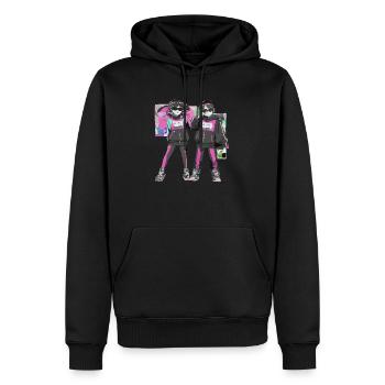 Jeunes filles - Sweat à capuche Premium bio Homme - noir - Devant - Nico (187cm)