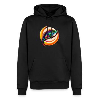 Chamäleon - Männer Premium Bio Hoodie - Schwarz - Vorne - Nico (187cm)