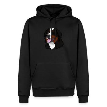 Berner Sennenhund Kopf - Männer Premium Bio Hoodie - Schwarz - Vorne - Nico (187cm)