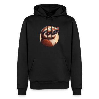 Sloth - Vacation Mode - Men’s Premium Organic Hoodie - black - Front - Nico (187cm)
