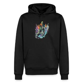 Motorrad Cross Fabio - Männer Premium Bio Hoodie - Schwarz - Vorne - Nico (187cm)