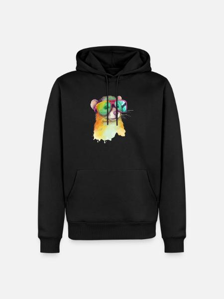 Miki, die Brillenspitzmaus - Männer Premium Bio Hoodie - Schwarz