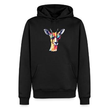Mila impala - Sweat à capuche Premium bio Homme - noir - Devant - Nico (187cm)