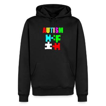 Autismus hell - Männer Premium Bio Hoodie - Schwarz - Vorne - Nico (187cm)