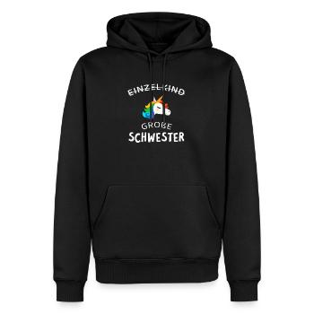 Große Schwester Einhorn Unicorn - Männer Premium Bio Hoodie - Schwarz - Vorne - Nico (187cm)