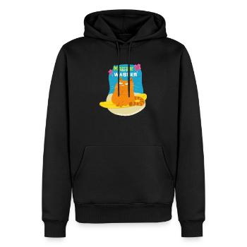 katze wasser meditation - Männer Premium Bio Hoodie - Schwarz - Vorne - Nico (187cm)