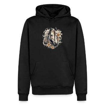 Rêve de cheval - Sweat à capuche Premium bio Homme - noir - Devant - Nico (187cm)