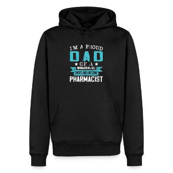 Je suis fier papa d’un pharmacien génial - Sweat à capuche Premium bio Homme - noir - Devant - Nico (187cm)