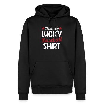 Baseball funny gift baseball player - Sweat à capuche Premium bio Homme - noir - Devant - Nico (187cm)