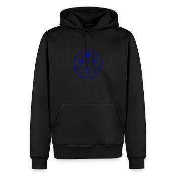 Deux destins de chats - Sweat à capuche Premium bio Homme - noir - Devant - Nico (187cm)