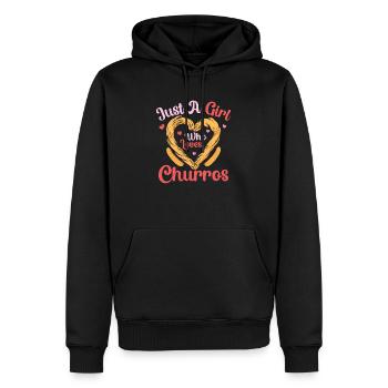 Just A Girl Who Loves Churros Food Dessert Latin P - Männer Premium Bio Hoodie - Schwarz - Vorne - Nico (187cm)
