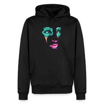 Schöne weibliche Malkunst Gesicht bunte Frau - Männer Premium Bio Hoodie - Schwarz - Vorne - Nico (187cm)