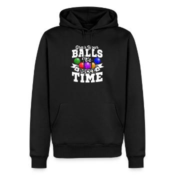 Grab Your Balls It's Bocce Time Petangue Team Play - Men’s Premium Organic Hoodie - black - Front - Nico (187cm)