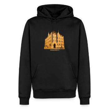 Donauwörth Rathaus Schwaben Donau Ries Bayern - Männer Premium Bio Hoodie - Schwarz - Vorne - Nico (187cm)