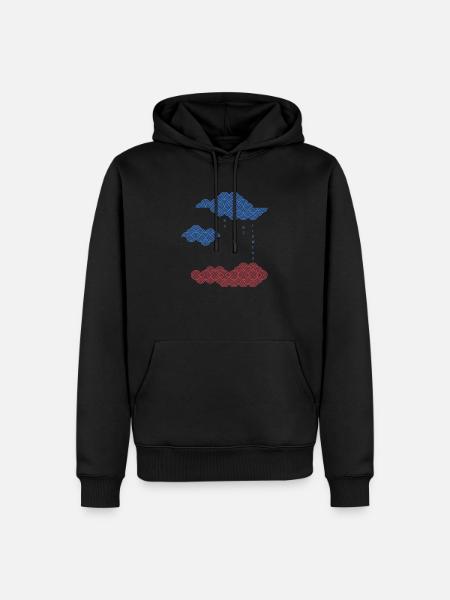 NO RAIN NO FLOWERS - Männer Premium Bio Hoodie - Schwarz