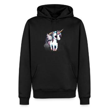 Licorne Einhorn Kawaii - Männer Premium Bio Hoodie - Schwarz - Vorne - Nico (187cm)