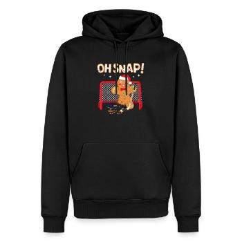 Hockey Goalie Funny Gingerbread Oh Snap Cookie - Sweat à capuche Premium bio Homme - noir - Devant - Nico (187cm)