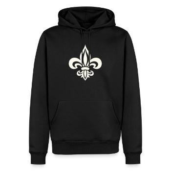 Lys français audacieux - Sweat à capuche Premium bio Homme - noir - Devant - Nico (187cm)