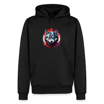 Wolf Tattoo - Männer Premium Bio Hoodie - Schwarz - Vorne - Nico (187cm)
