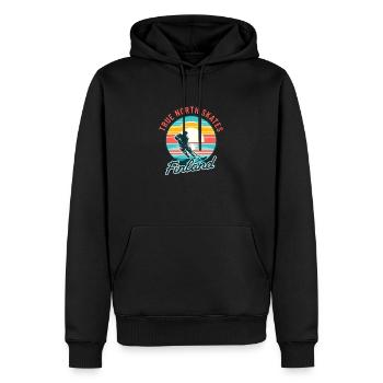 Nordic Skating Legend Tee - Finnish Ice Dance - Men’s Premium Organic Hoodie - black - Front - Nico (187cm)