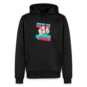 Je ne suis pas le matin - Sweat à capuche Premium bio Homme - noir - Devant - Nico (187cm)