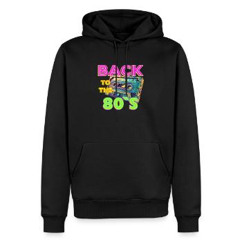 80 ' s 1980 ' s Party rétro Vintage - Sweat à capuche Premium bio Homme - noir - Devant - Nico (187cm)