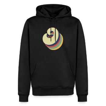 Buchstabe o retro - Männer Premium Bio Hoodie - Schwarz - Vorne - Nico (187cm)