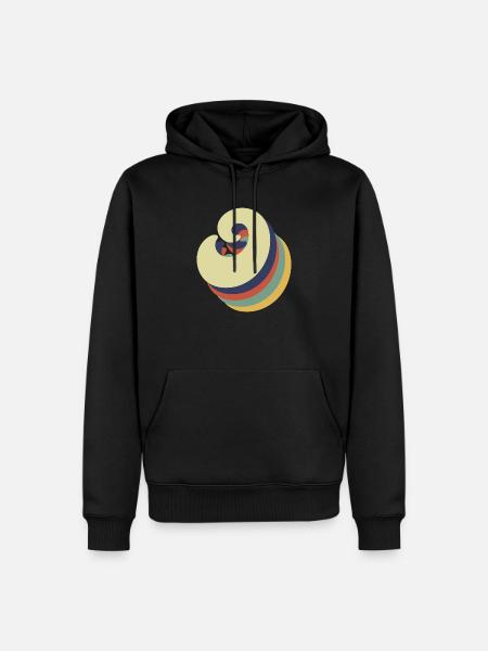 Buchstabe o retro - Männer Premium Bio Hoodie - Schwarz