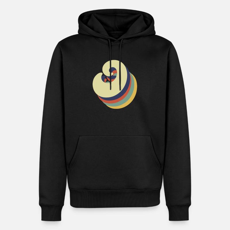 Buchstabe o retro - Männer Premium Bio Hoodie - Schwarz