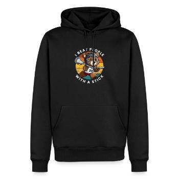 Je battais les gens avec un bâton de crosse - Sweat à capuche Premium bio Homme - noir - Devant - Nico (187cm)