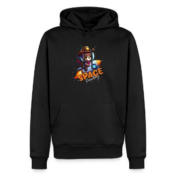 Ours cow-boy de l’espace - Sweat à capuche Premium bio Homme - noir - Devant - Nico (187cm)