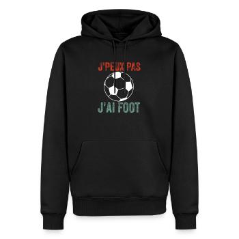 Je Peux Pas J'a foot - Sweat à capuche Premium bio Homme - noir - Devant - Nico (187cm)
