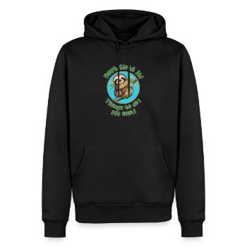 Lass es nicht faul sein! - Männer Premium Bio Hoodie - Schwarz - Vorne - Nico (187cm)