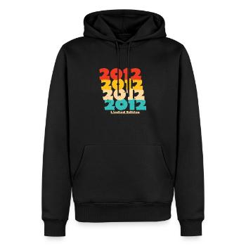 2012 : Edition Limitée - 12e anniversaire - Sweat à capuche Premium bio Homme - noir - Devant - Nico (187cm)