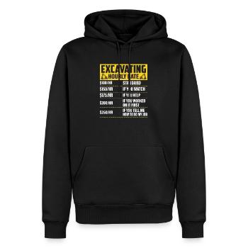 Excavating -Hourly Rate- Driver Excavator - Men’s Premium Organic Hoodie - black - Front - Nico (187cm)