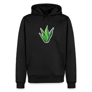 Aloe Vera - Männer Premium Bio Hoodie - Schwarz - Vorne - Nico (187cm)