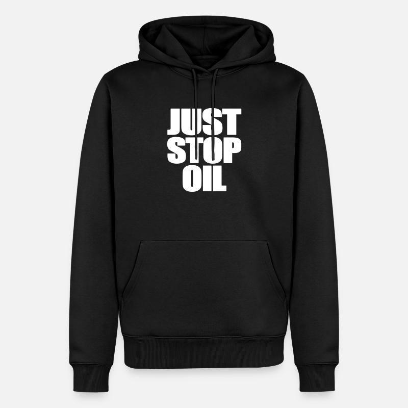 il suffit d’arrêter l’huile - Sweat à capuche Premium bio Homme - noir